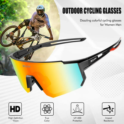 Scvcn UV400 Sports Sunglasses - Fashion Eyewear for Men and Women, Ideal for Biking, Running, Driving and Racing