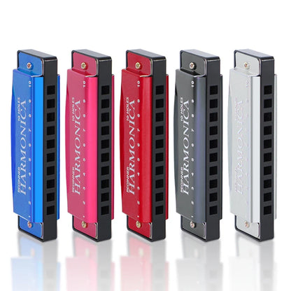 10-Hole C Diatonic Harmonica - Phosphor Bronze Beginner Mouth Organ with Case Kit