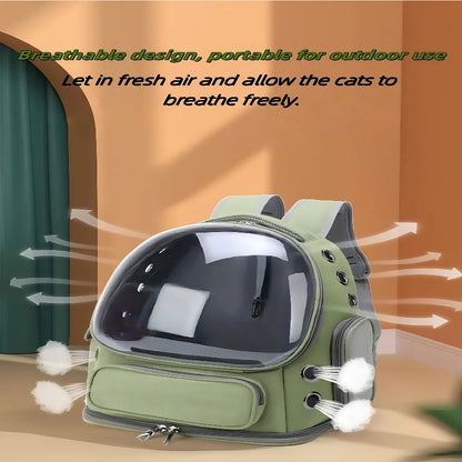 2025 Transparent Pet Carrier Backpack – Breathable Outdoor Travel Bag for Cats & Small Dogs