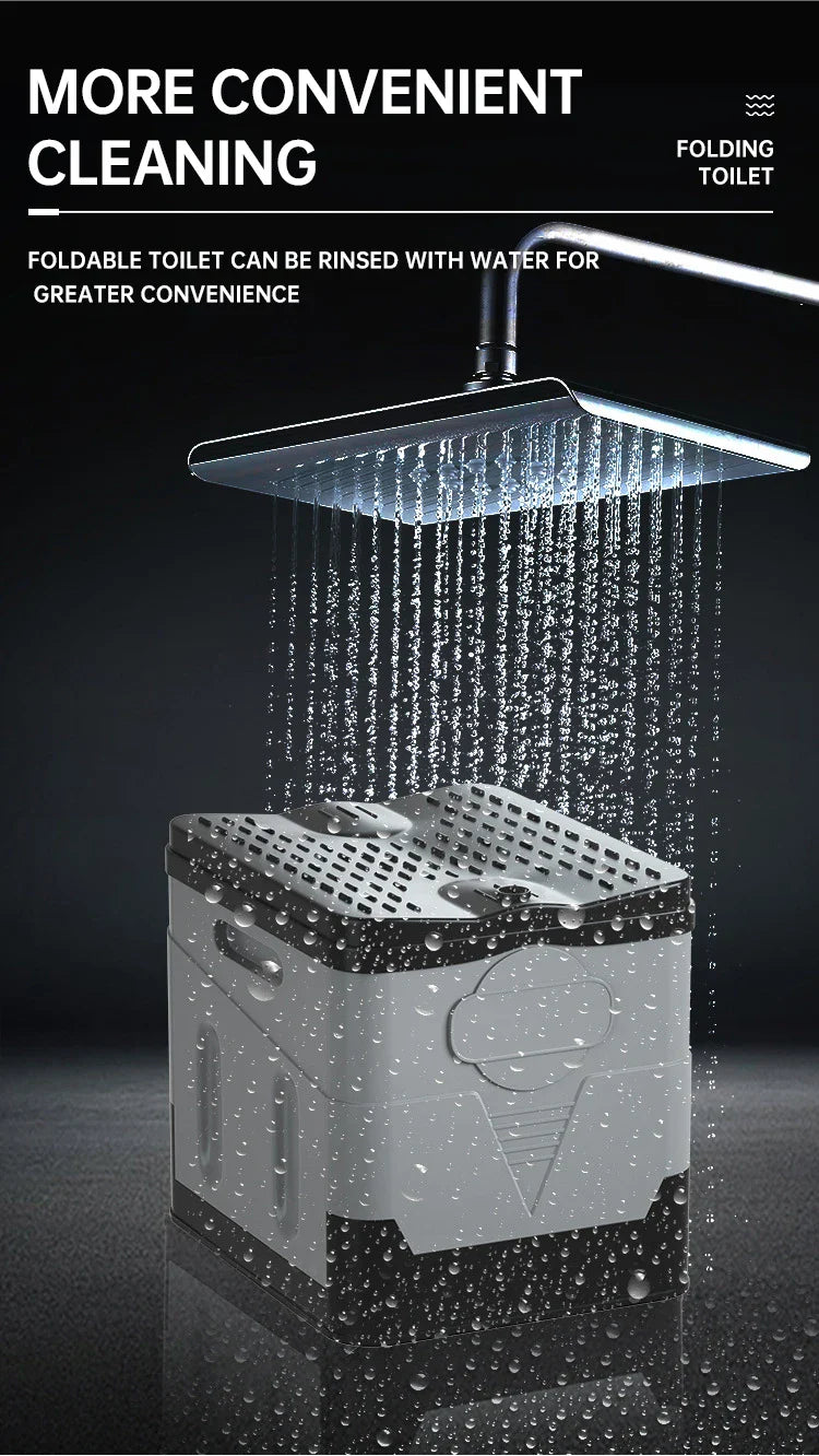 Portable Outdoor Camping Toilet – Odor-Proof Folding Emergency & Multifunctional Travel Toilet