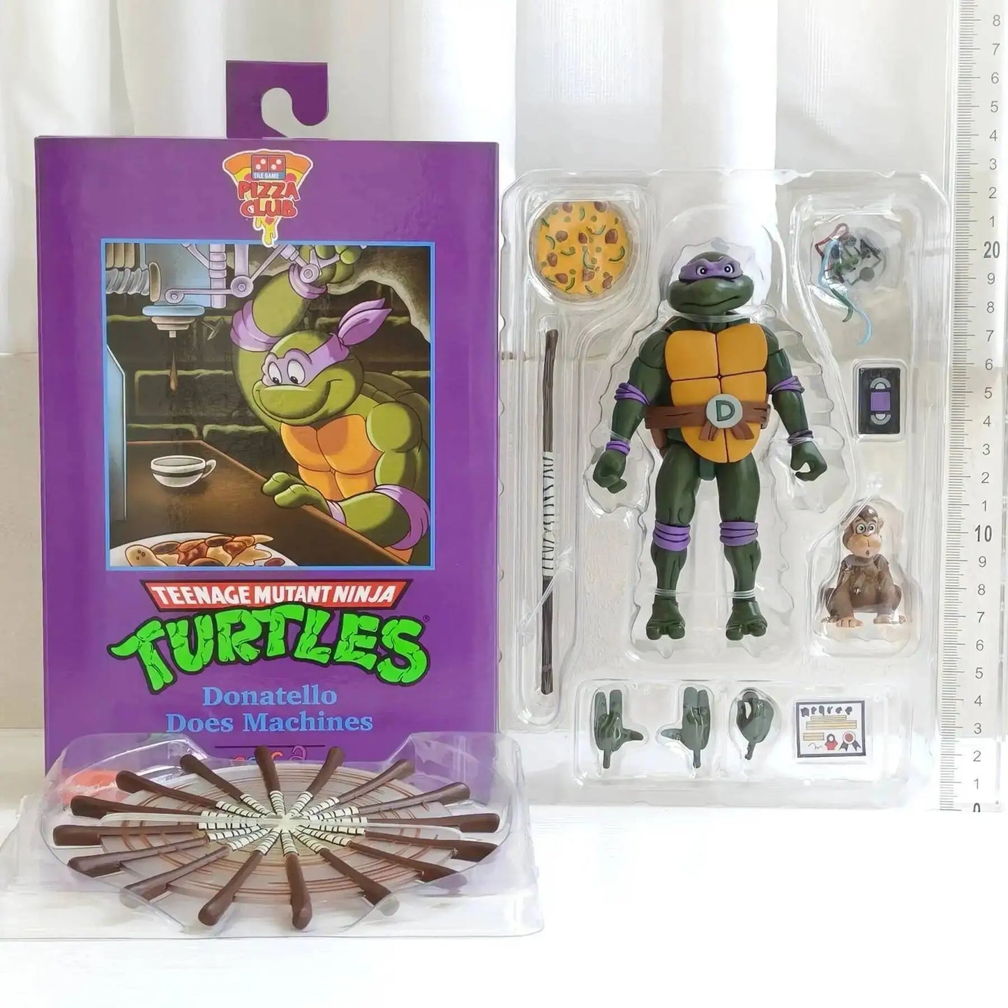 Four New NECA Anime Action Figures – Leonardo Teenage Mutant Ninja Turtles Pizza Club Model Figurines for Toys & Shelf Display