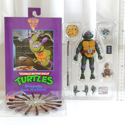 Four New NECA Anime Action Figures – Leonardo Teenage Mutant Ninja Turtles Pizza Club Model Figurines for Toys & Shelf Display