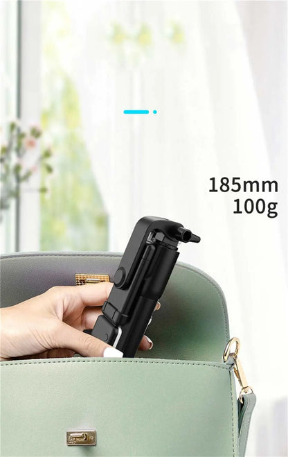 Portable Bluetooth Selfie Stick Tripod with Remote Shutter & Fill Light – Extendable Wireless Phone Stand