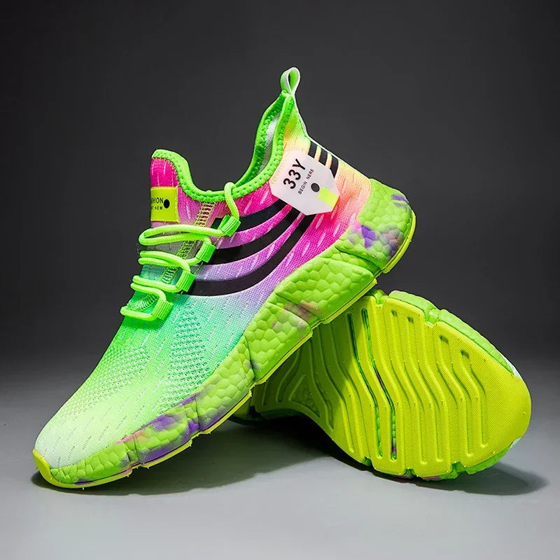 2024 Breathable Running Shoes – Colorful Non-Slip Sneakers for Women & Men, Casual Fashion Walking Shoes, Flexible Sports Footwear