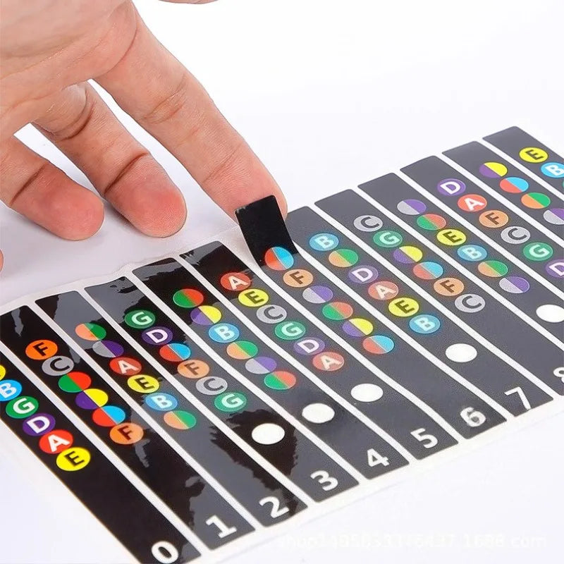 Guitar Fretboard Note Stickers – 6-String Fingerboard Map Labels for Beginner Guitarists