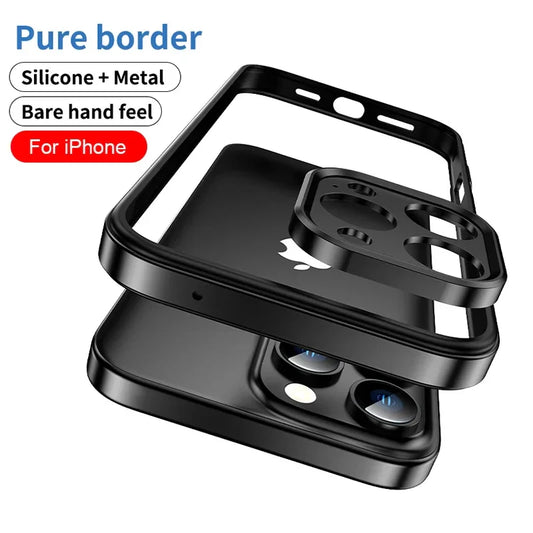 Camera Protection Hybrid Silicone & Aluminum Metal Phone Case for iPhone 16/15/14/13 Pro Max – Better Heat Bumper