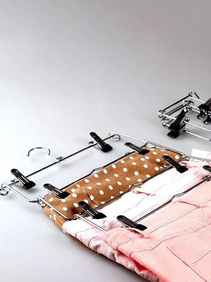 Multi-Functional Folding Multi-Layer Pants Rack – Anti-Slip Seamless Wardrobe Hanger for Home Storage