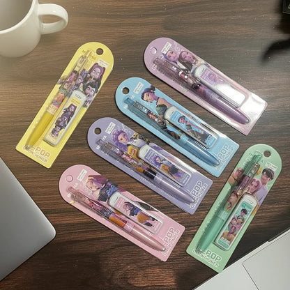 Kpop Demon Hunter Automatic Pencil – 0.5mm Lead Art & Drawing Pen for Students & Kids (Random 1/2/4pcs)