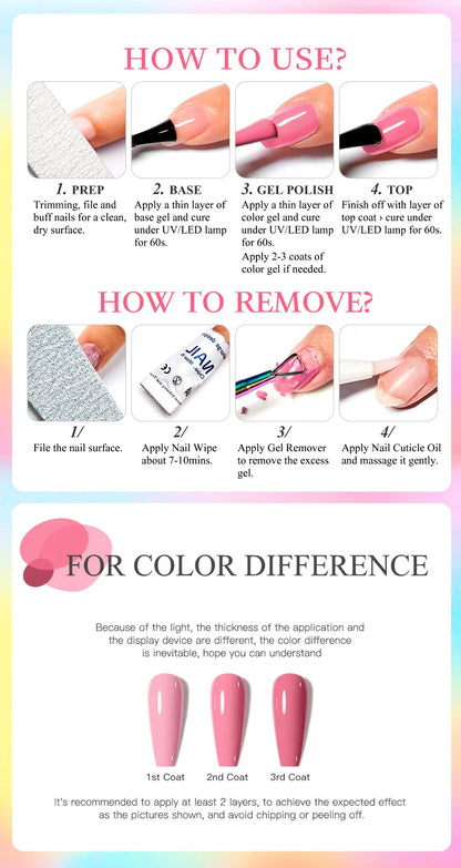 7pc Nail Gel Polish Set – DIY Nail Art Design, Soak Off UV Gel, Long-Lasting Manicure & Painting Gel Vernis Kits for Decoration