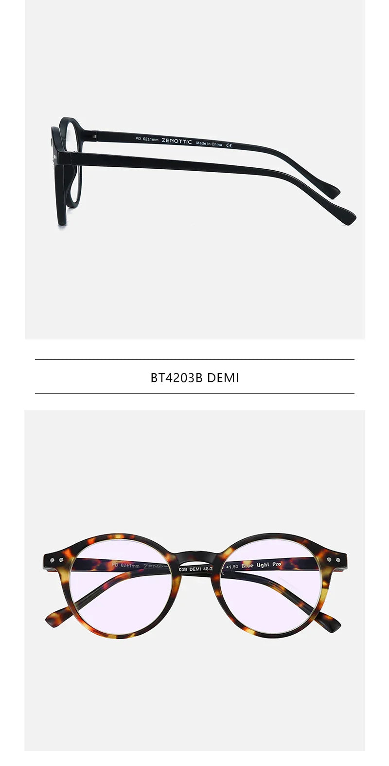 ZENOTTIC 2025 Retro Reading Glasses – Anti-Blue Light Blocking Eyeglasses for Women & Men, Diopter 0 to 4.0