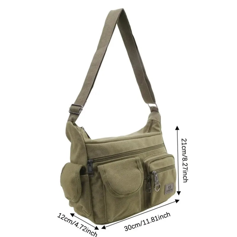 Men's Casual Sling Bag – Vintage Crossbody Messenger Shoulder Bag for Travel & Outdoor Use