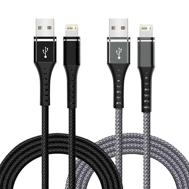 Original Lightning Cable USB – Fast Charging Wire for iPhone 14-6S Plus, X, XR, XS, 13, 12, 11 Pro Max, SE, Nylon Braided Charger Cord