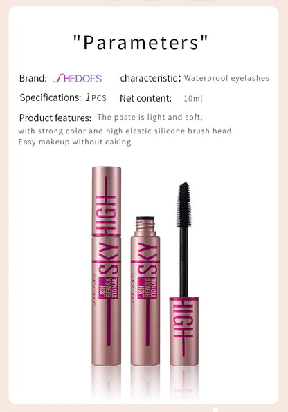 4D Lengthening Waterproof Mascara – Thick Curling, Long-Lasting Black Eyelash Enhancer for Natural Lash Extension Makeup