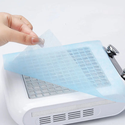 100pcs Disposable Nail Art Vacuum Dust Collector Filter Paper – Pink, Blue & White Manicure Machine Accessories