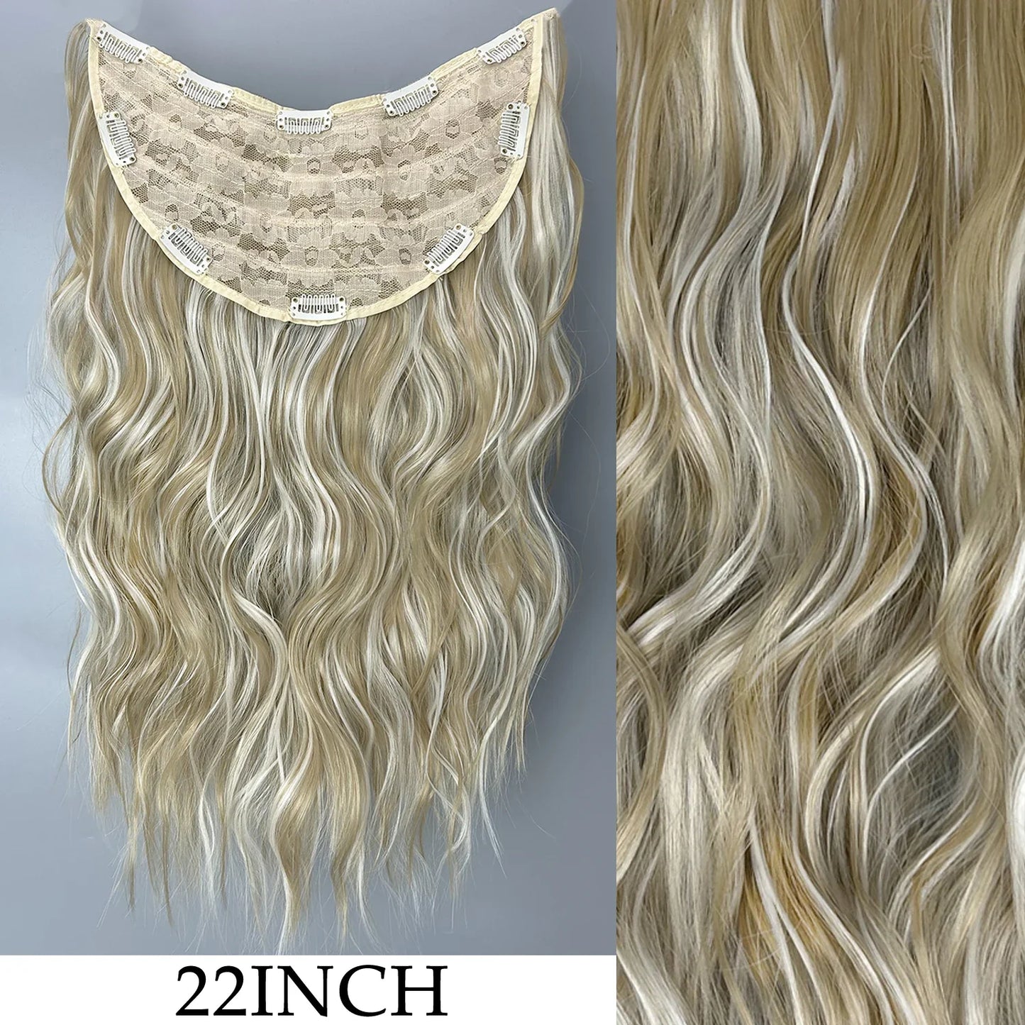 Women’s 7Pcs Hair Extensions with 16 Clips – Natural Black Straight Ombre Hairpiece