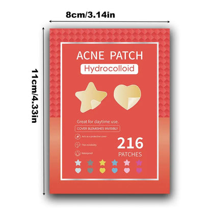Colorful Star Pimple Patches – Invisible Acne Spot Stickers for Skin Care, Concealer & Makeup Tools