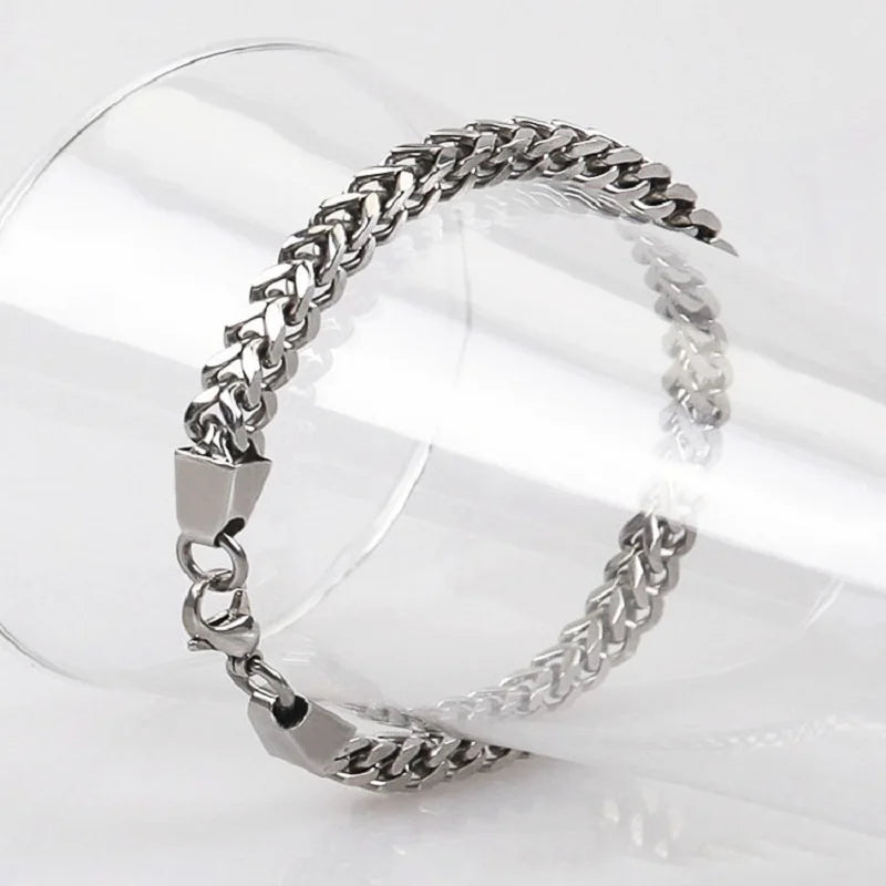316L Stainless Steel Cuban Chain Bracelet | Figaro Vintage Metal | Viking & Kpop Style | Luxury Jewelry Gift for Men & Women