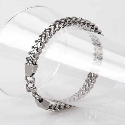 316L Stainless Steel Cuban Chain Bracelet | Figaro Vintage Metal | Viking & Kpop Style | Luxury Jewelry Gift for Men & Women
