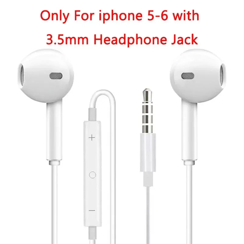 Original Wired Earphones for iPhone & iPad – In-Ear Lightning, USB-C & 3.5mm Earbuds Compatible with iPhone 17-11 Pro Max, 7/8 Plus, XR