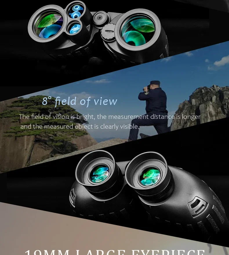1500m Marine Binoculars for Adults – 8x40 with Rangefinder, Compass, IP65 Waterproof, UHD Field of View 8°