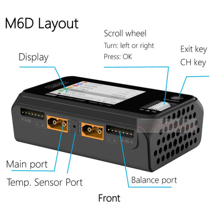 ToolkitRC M6D V3 500W 15A Dual Channel Smart Charger Discharger for 1-6S LiPo FPV Batteries