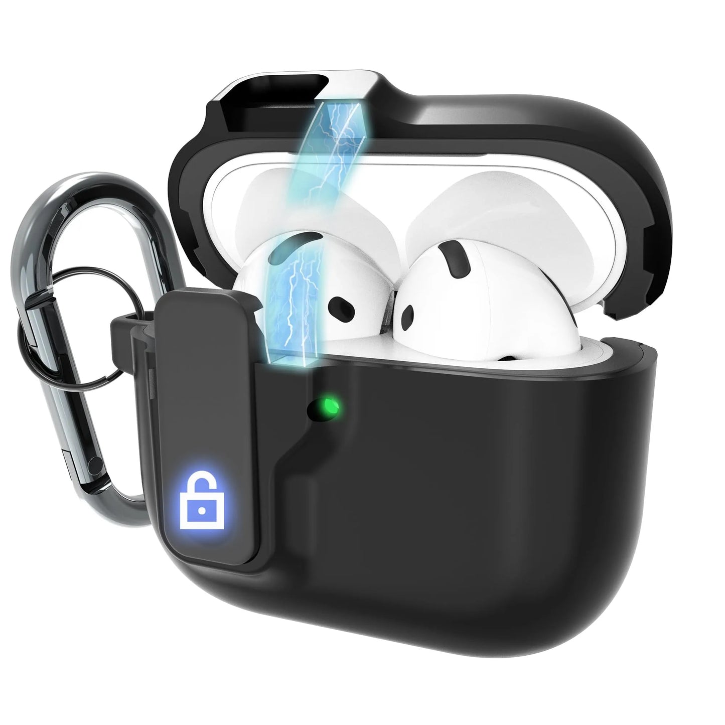 Safety Lock Shockproof Case for AirPods 4 – Protective Wireless Earbuds Case with Cleaning Kit