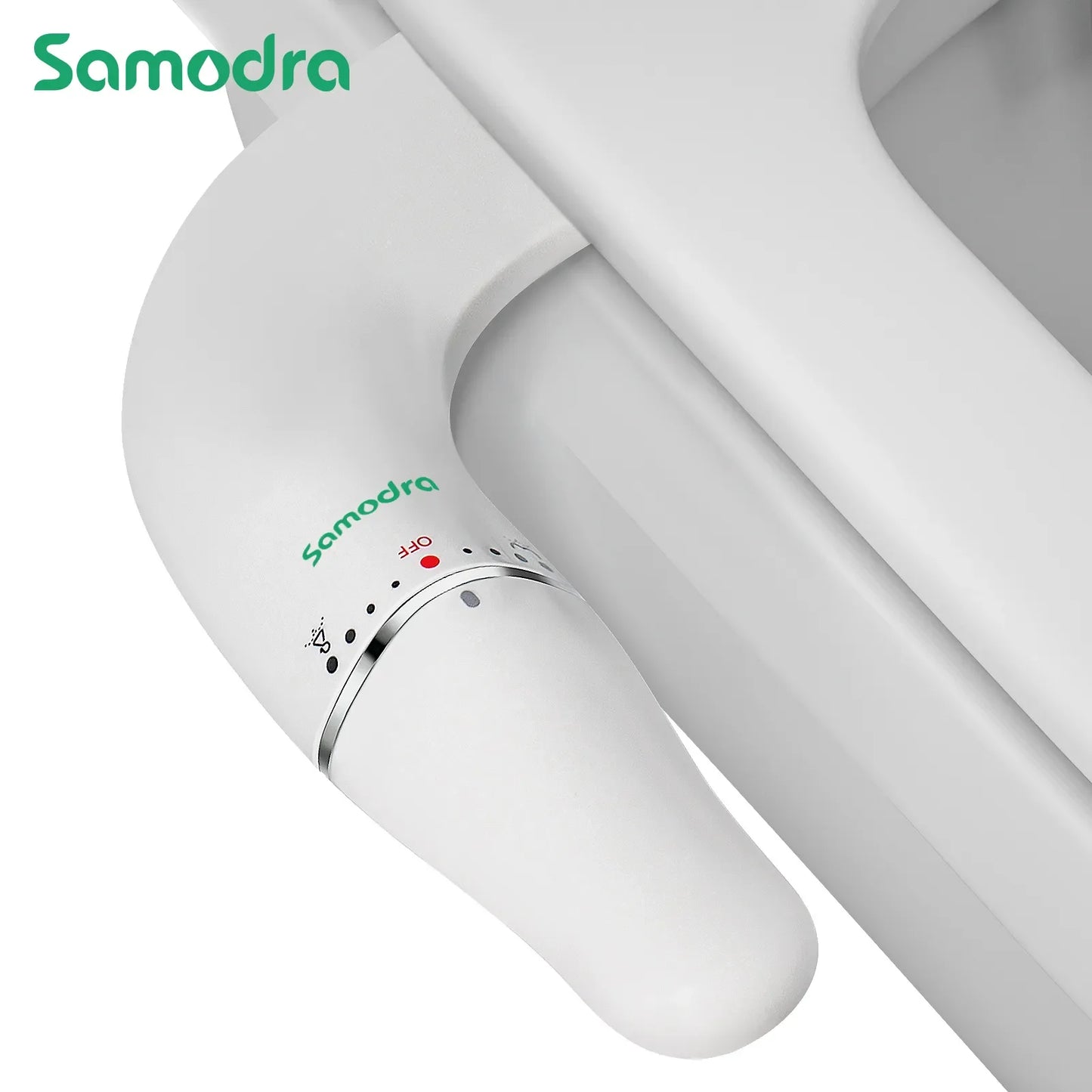 SAMODRA Ultra Slim Bidet Attachment for Toilet Seat: Dual Nozzle, Adjustable Water Pressure - Non-Electric Ass Sprayer