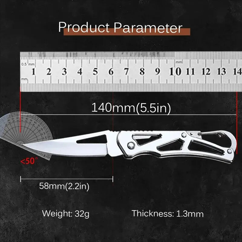 Folding Fruit Knife – Stainless Steel Outdoor Pocket Knife with Non-Slip Handle, Ideal for Kitchen Accessories