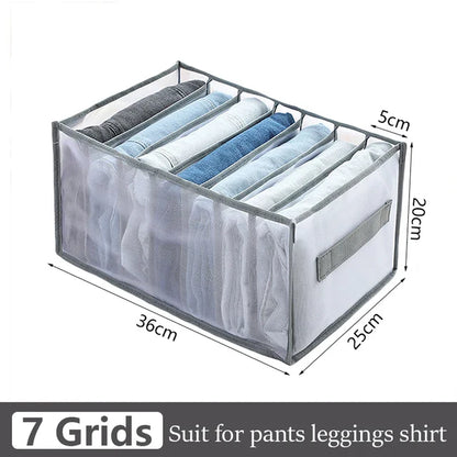 Jeans & Clothing Storage Box – Closet Organizer Drawer System for Pants, Cabinet, and Clothing Organization
