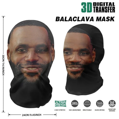 3D Printed Full Face Mask – Elastic Mesh Cosplay Hood for Men & Women, Party & Novelty Costume Prop