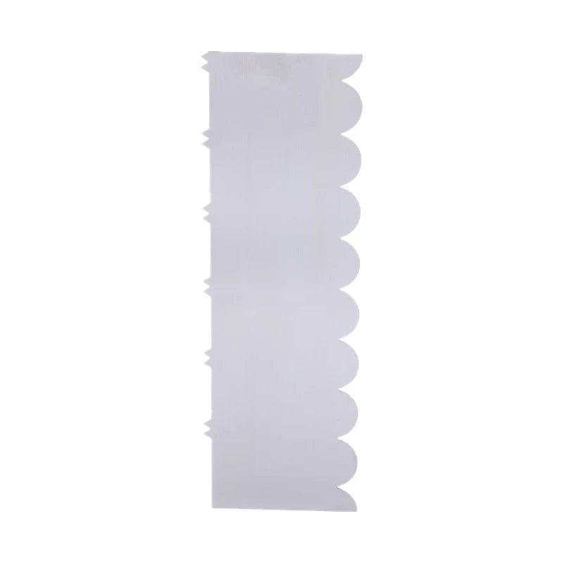 LMETJMA 10" Stainless Steel Cake Scraper – Double-Sided Patterned Edge Smoother & Pastry Cutter JT160