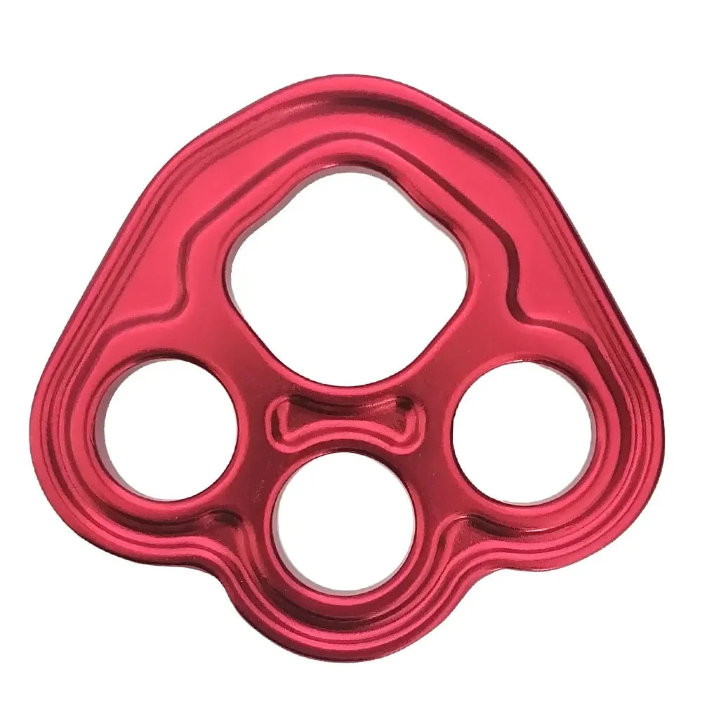 35KN Aluminum Rigging Plate – 4-Hole Bear Paw Anchor Multiplier for Climbing & Rope Rigging