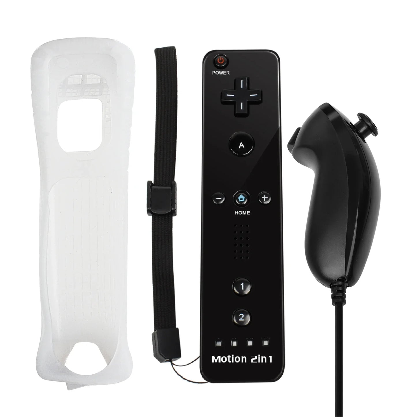 2-in-1 Nintendo Wii Controller Set | Wireless Remote Gamepad with Motion Plus Joystick & Silicone Case