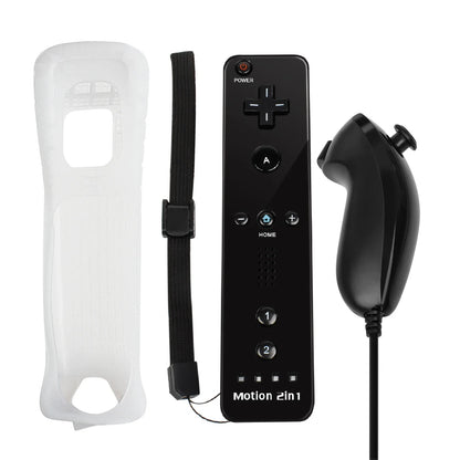 2-in-1 Nintendo Wii Controller Set — Wireless Motion Plus Gamepad with Silicone Case