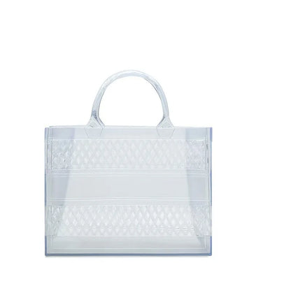2025 Large Waterproof PVC Beach Tote Bag – Rubber Jelly Tote for Women, Travel, Picnic & Shopping Storage Handbag