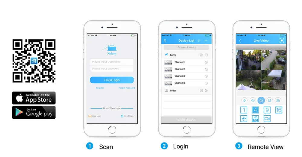 H.View 8CH 5MP Wireless WiFi Security Camera System — CCTV NVR Kit with Indoor/Outdoor Cameras & Two-Way Audio XMEye
