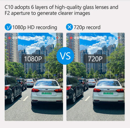 10-Inch Mirror Camera for Car – Touch Screen Video Recorder, Front & Rear Dash Cam, Rearview Mirror DVR Black Box