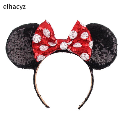 Big Classic Polka Dot Bow Minnie Mouse Ears Headband – Festival & Party Hairband for Women & Girls, Disney Trip Accessories