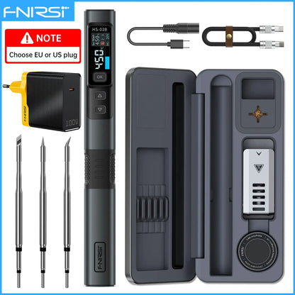 FNIRSI HS-02 Adjustable Temperature Soldering Iron – 20V 100–450℃ 100W Portable Welding & Repair Rework Station Tool