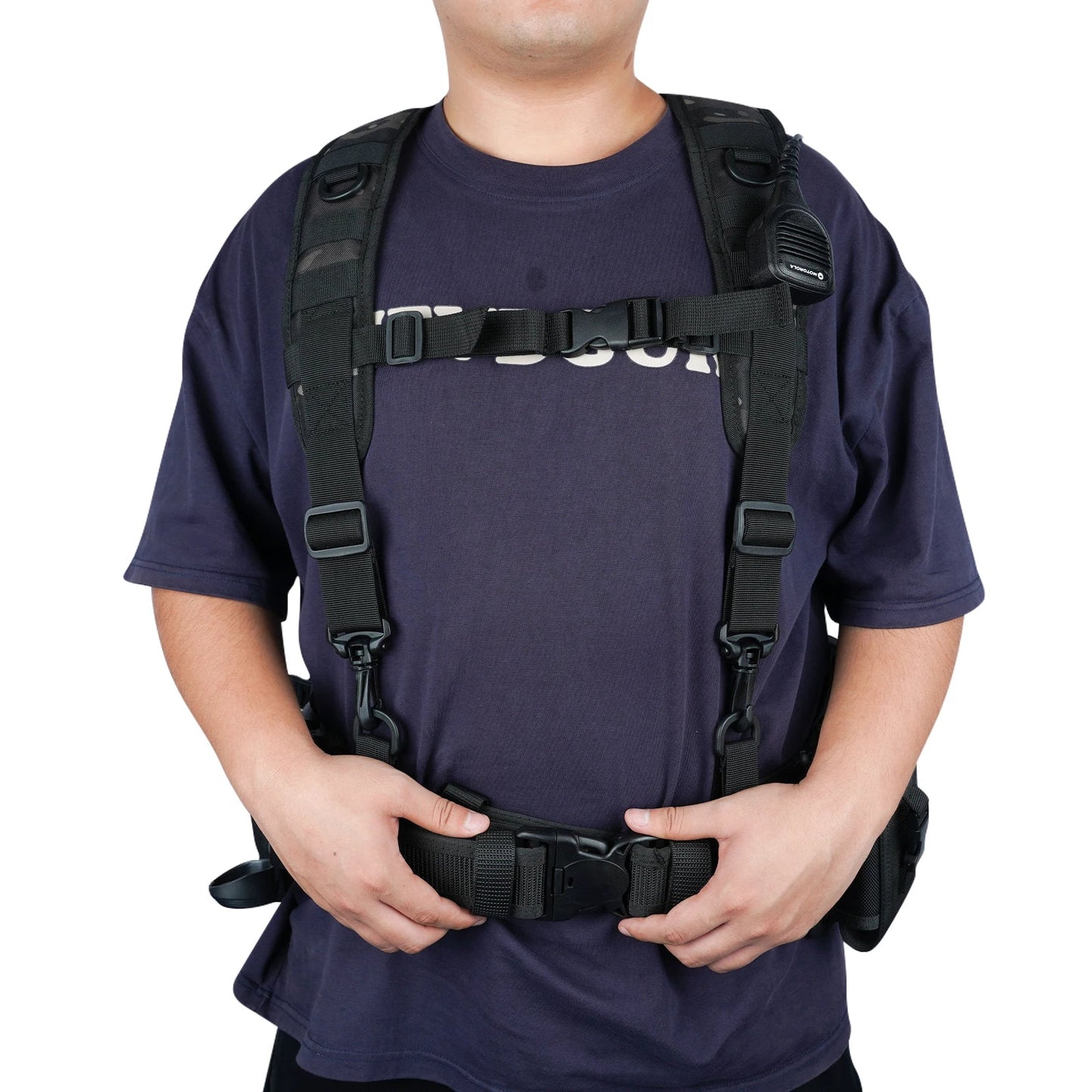 Tactical Police Suspenders — Adjustable Duty Belt Harness with 4 Tool Belt Loops for Law Enforcement