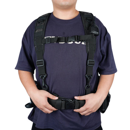 Tactical Police Suspenders — Adjustable Duty Belt Harness with 4 Tool Belt Loops for Law Enforcement