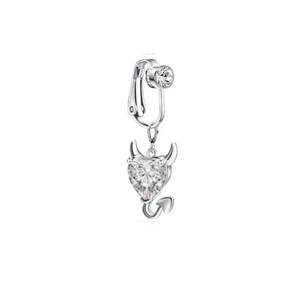 Faux Butterfly Leaves Belly Piercing – Dangling Clip-On Fake Navel & Cartilage Earring for Umbilical Piercing