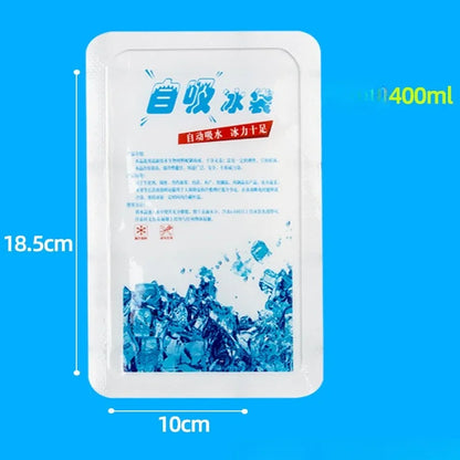 5PCS Reusable Gel Ice Bags — Automatic Water Absorption Insulated Ice Packs for Pain Relief, Cold Compress & Food Cooling