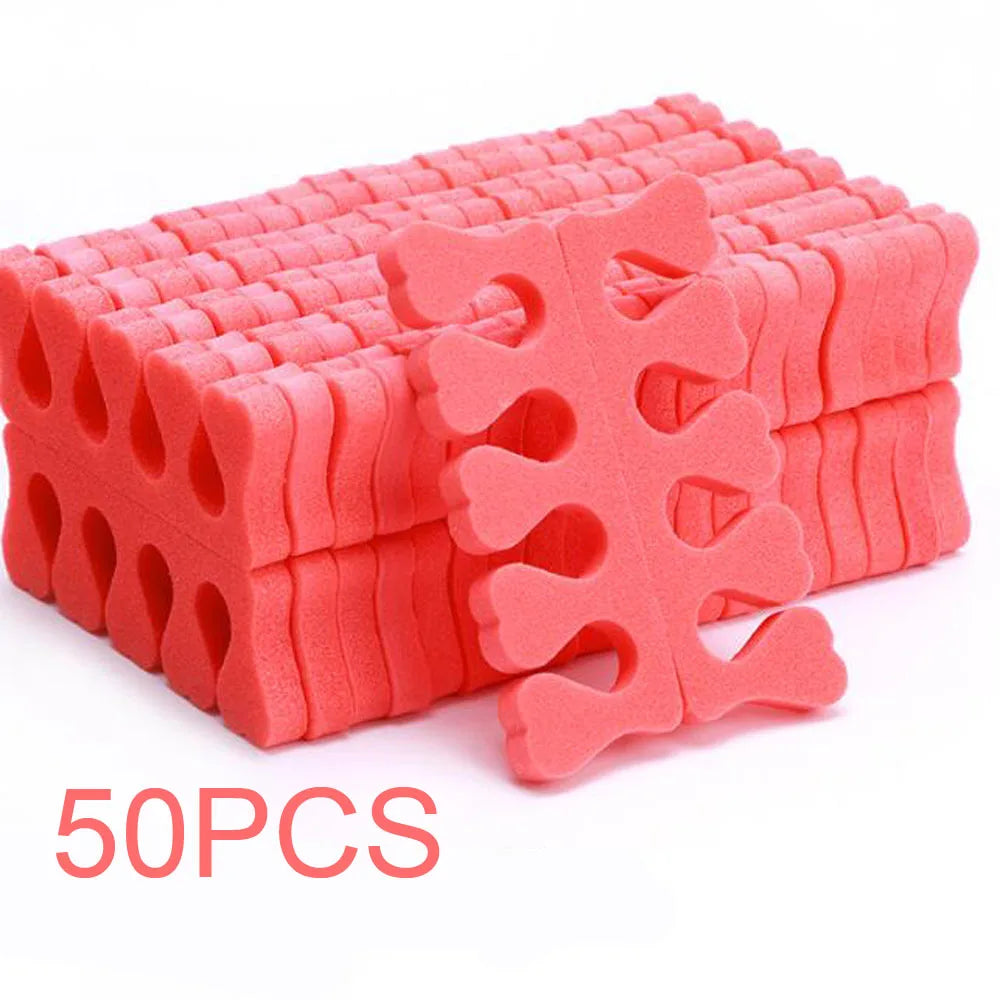 50 Pairs Soft Toe Separators – Flexible Heart Shape Nail Art & Pedicure Tools for Manicure Practice & Foot Care Support