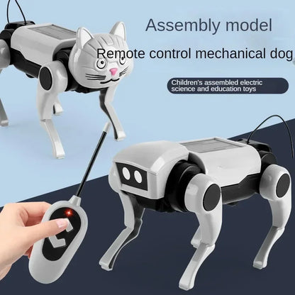 RC Robot Mechanical Dog Toy Kit – DIY Assembly Remote Control STEM Science Educational Electric Model for Kids Gift