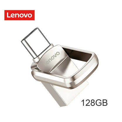 Original Lenovo 2TB USB 3.1 Pendrive – Metal 2-in-1 OTG Flash Drive for Phone & Computer (128GB, 512GB, 1TB, 2TB)