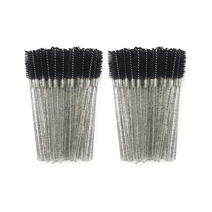 ANNAFRIS 50pcs Disposable Eyelash & Eyebrow Brushes — Soft Crystal Lash Extension Mascara Wands Makeup Tools