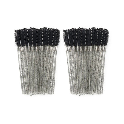 ANNAFRIS 50PCS Disposable Eyelash Brushes - Soft Crystal Lash Extension & Eyebrow Makeup Mascara Wands