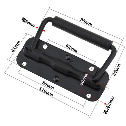 Iron Spring Handle | Black Folding Handle for Luggage, Tool Boxes, Industrial Equipment, and Cabinets