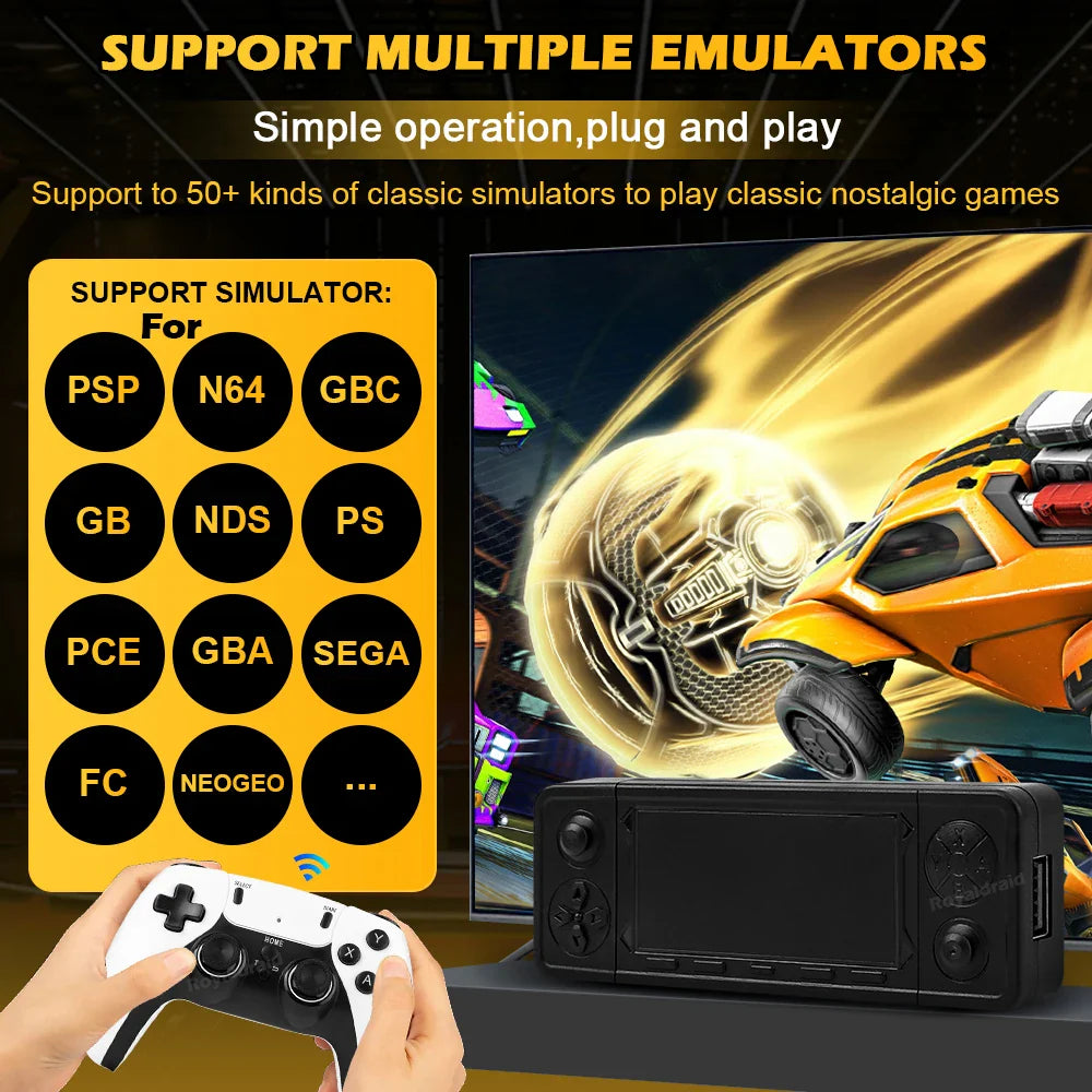 NEW 128GB X9 PRO Retro Game Console — TV Video Game Stick with 45+ Emulators for PS1, PSP, NDS, N64 & 40,000+ Games, 2.4G Dual Controllers